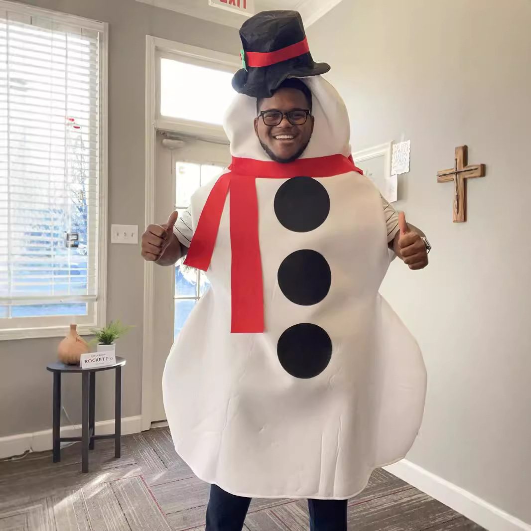 2024 雪人搞怪派对道具节日新款万圣节服装雪人游戏服服饰 厂家