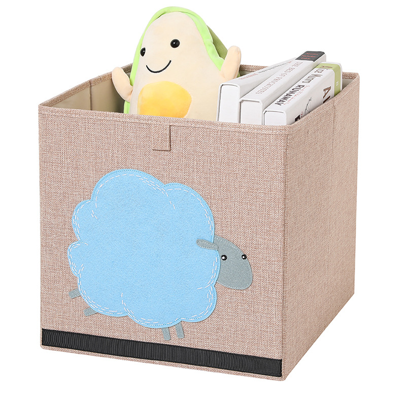 Cartoon Children's Toy Storage Cotton and Linen Cloth Storage Box Large Size Clothing Toys Storage Box Storage Box