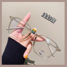 韩版潮透明防蓝光辐射超轻方框眼镜女素颜可配度数显脸小红书同款