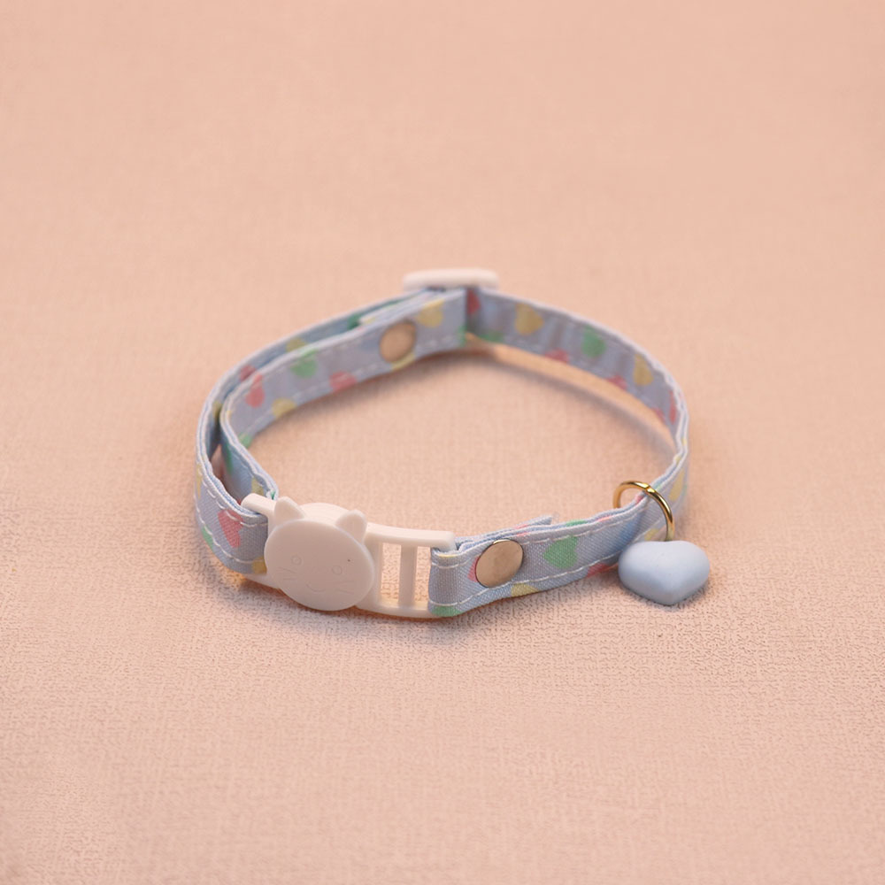 New Pet Collar Cute Love Bell Accessories Cat Collar Small and Medium-Sized Dogs Adjustable Dog Harness Cross-Border