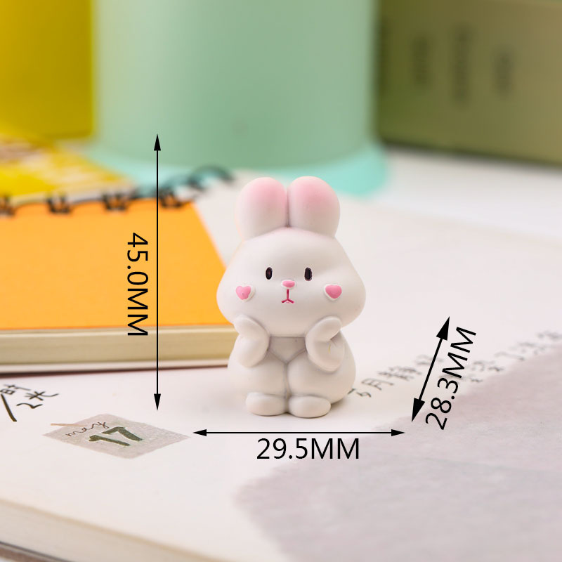 New Cute and Adorable Bunny Decoration Zodiac Resin Desktop Office Decorations Cartoon Doll Gift