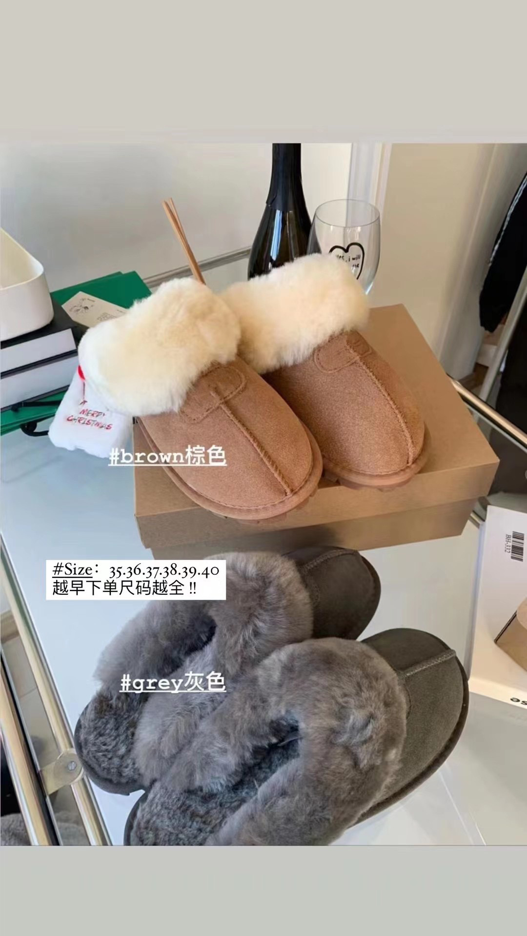 2022冬季新款千颂伊同款毛毛鞋包头半拖外穿星拖羊皮毛一体雪地靴