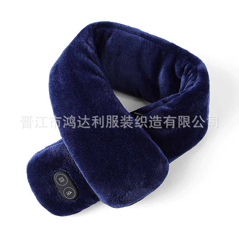 Factory Wholesale Charging Heating Men's and Women's Winter Scarf Shawl Foreign Trade Intelligent Heating Solid Color Vibration Massage Neck Warmers