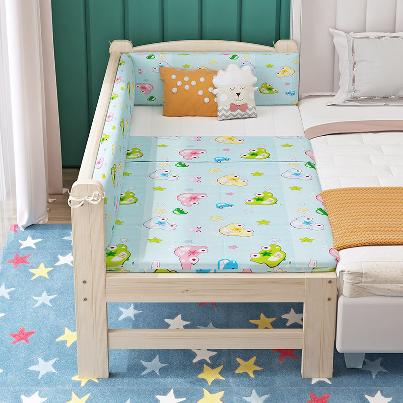 实木拼接床无甲醛婴儿加宽软包护栏床儿童拼大人床边宝宝床围