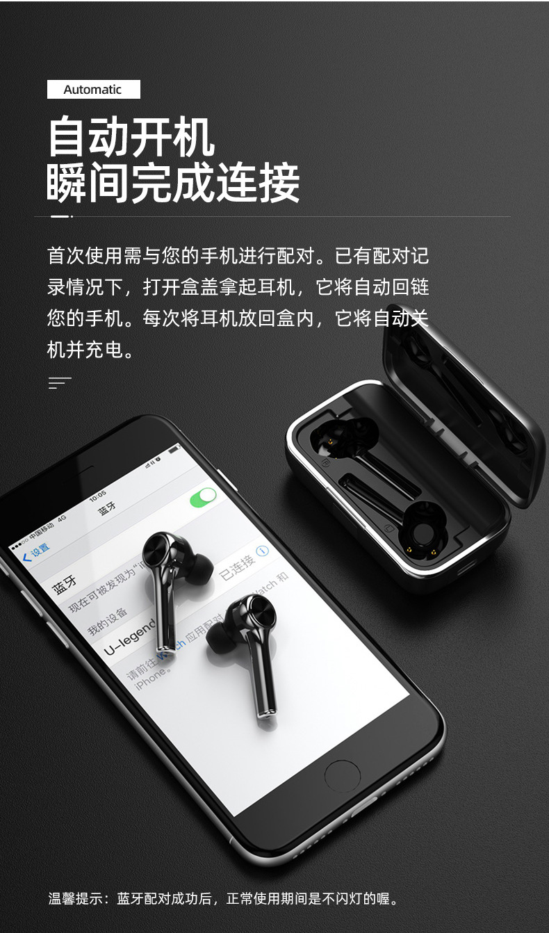 艾米尼/蓝牙耳机双耳无线蓝牙 适用苹果华为通用半入耳塞式运动