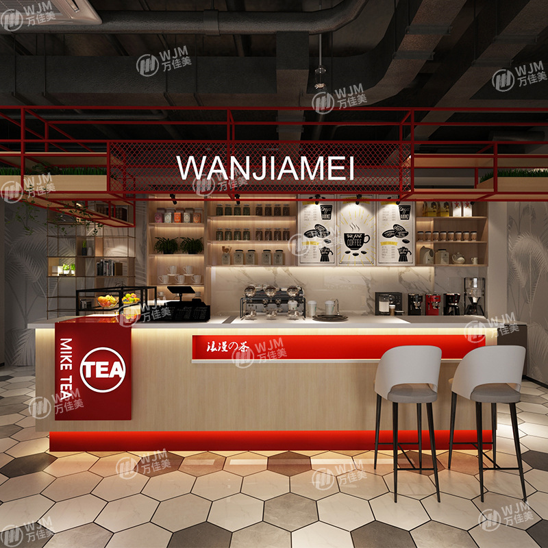 奶茶店吧台餐厅炸鸡店收银台c汉堡甜品冷饮水吧前台桌商用店
