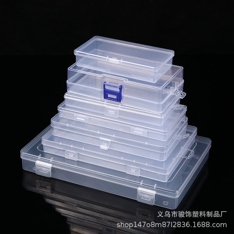 Empty Box Square Box Transparent Gauze Mask Box Plastic Storage Box Jewelry Box Hardware Tool Sample Display Box Button Box