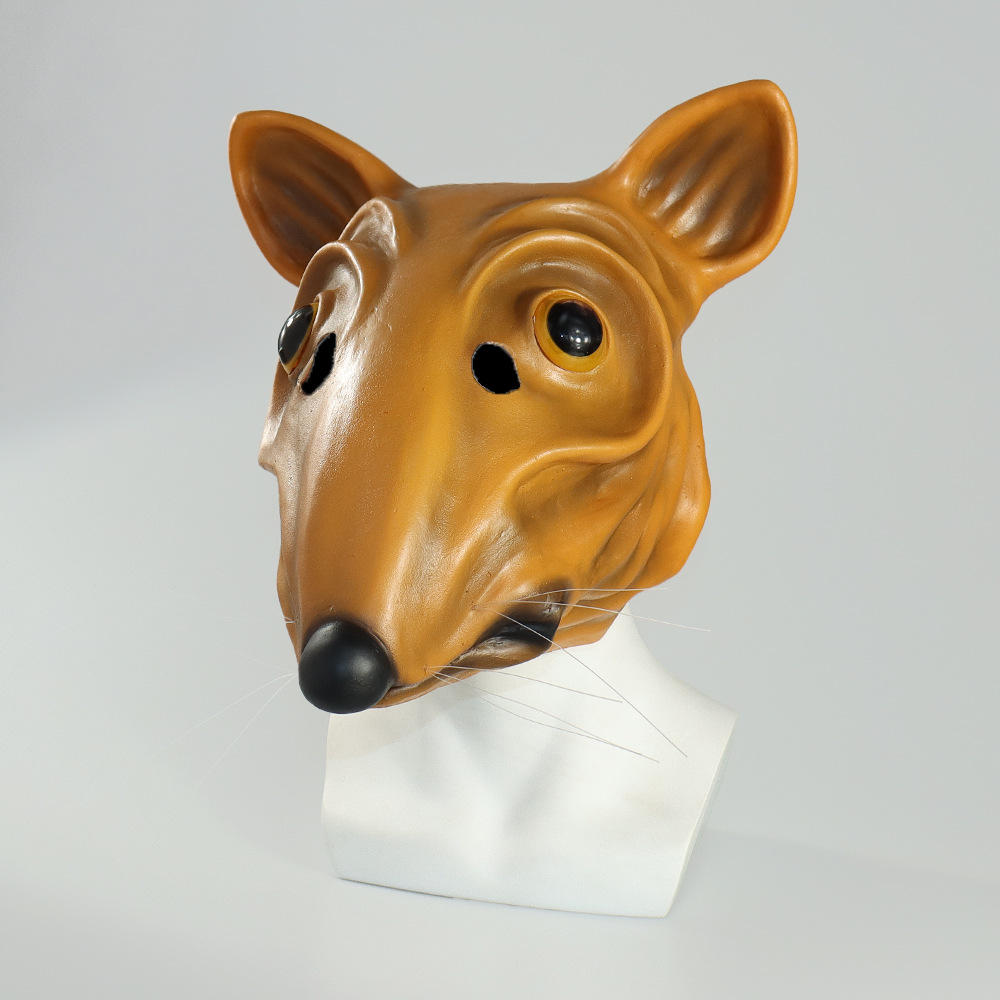 动物头套老鼠头乳胶面具万圣节派对搞怪道具