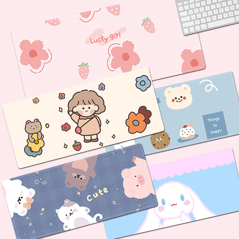 鼠标垫超大护腕女生可爱卡通加厚防滑电脑桌垫定做大号键盘垫防水