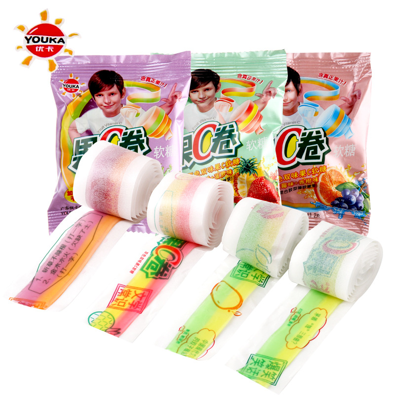 wy优卡果c卷含果汁软糖8090后怀旧零食糖果六一儿童节果汁软糖