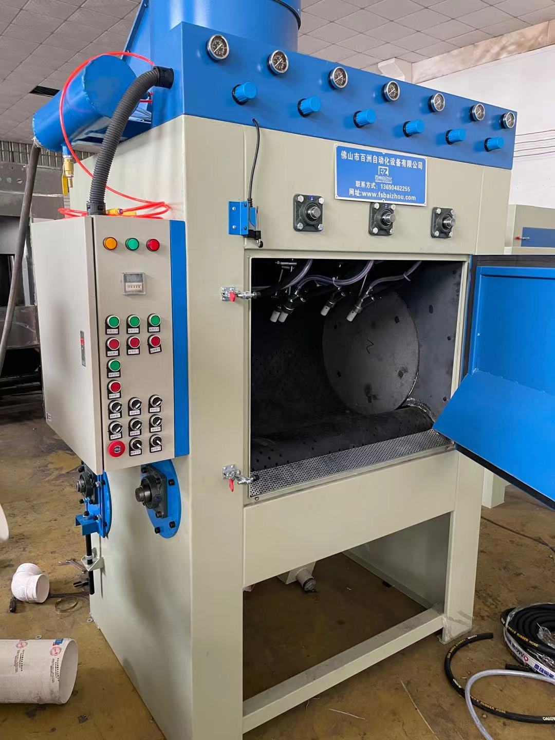 供应压克力自动打砂机电木去毛边毛刺全自动喷砂机滚筒喷砂机