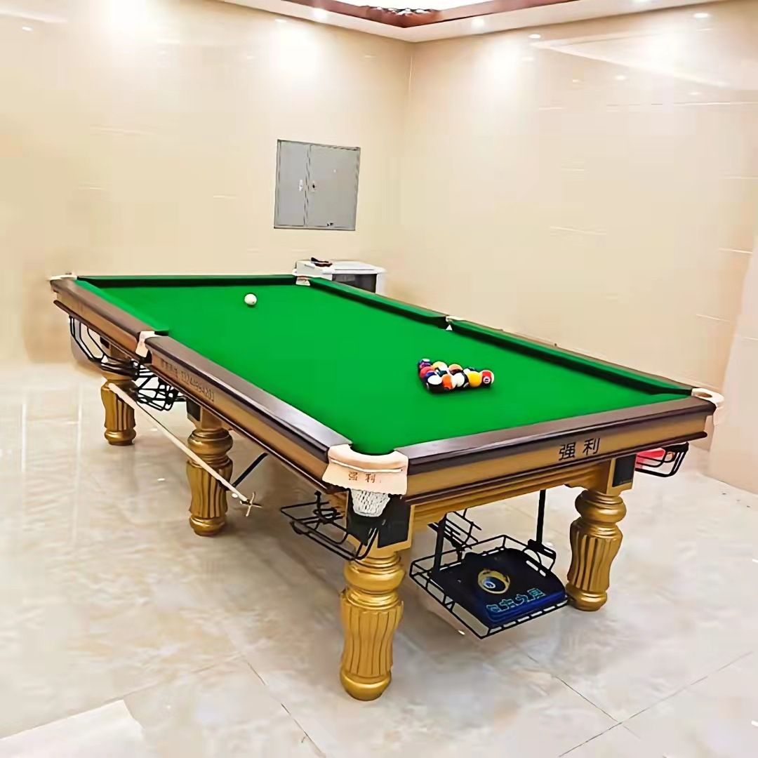 中式黑八国际标准台球桌别墅家用台球桌广东东莞强利体育器材厂