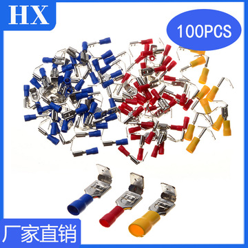 跨境热销 100pcs袋装 冷压端子预绝缘接线端子组合铜端子防水连接