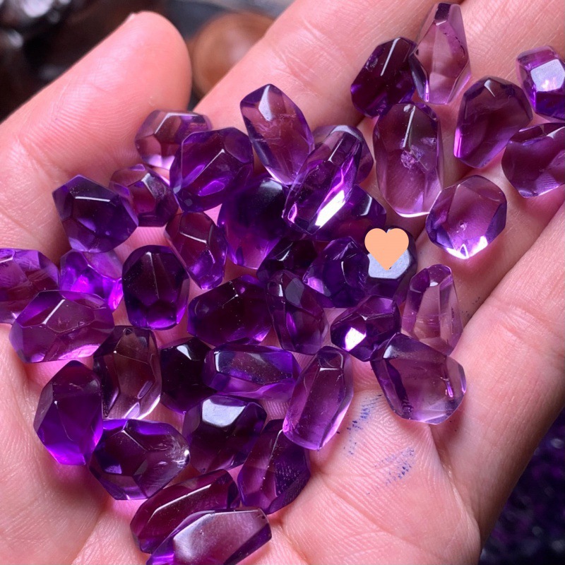 天然乌拉圭紫水晶切面随形单颗菱形散珠手链diy配饰隔珠-阿里巴巴