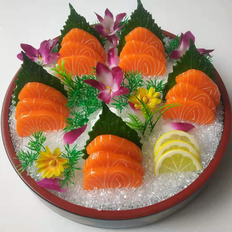 仿真三文鱼模型酒店西餐摆件装饰品希鲮鱼刺身摆盘北极贝展示道具