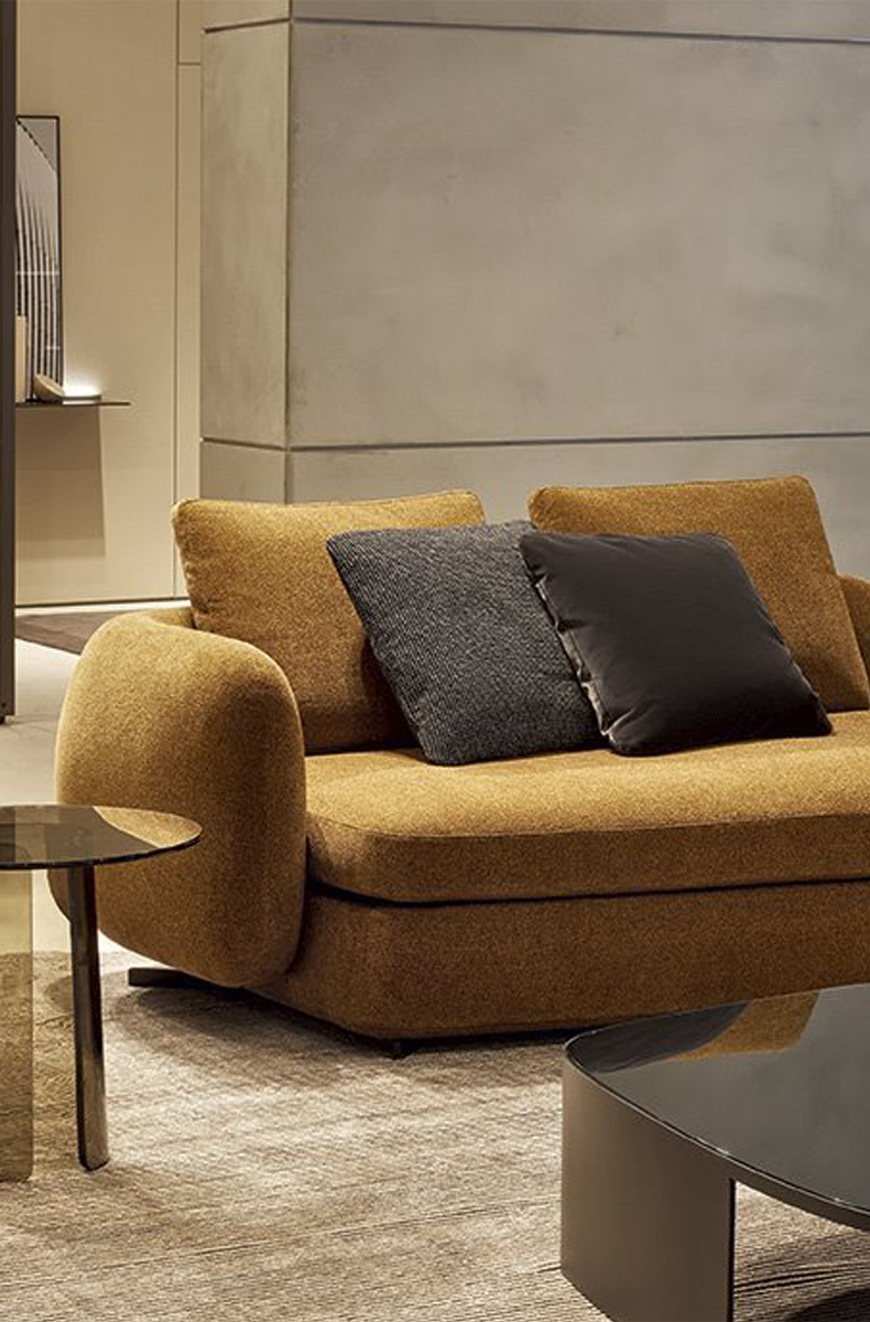 意大利poliform极简布艺沙发客厅组合转角大小户型弧形现代轻奢