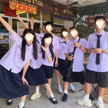 泰国校服泰式校园风套装学院风jk制服初中高中毕业照表演服-阿里巴巴