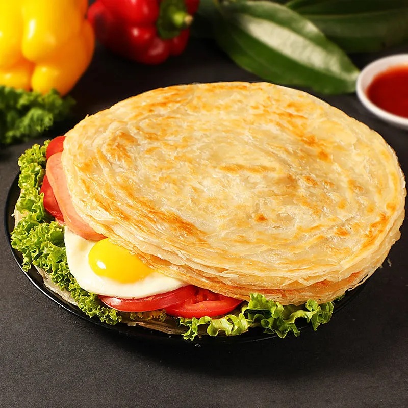 手抓饼50-10片台湾正宗原味手抓饼面饼批发商用早餐饼煎饼小口袋