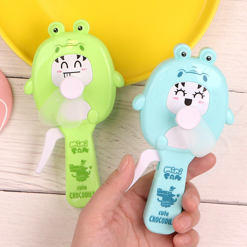 Small Cute Frog Hand Pressure Fan Portable Children's Handheld Toy Cartoon Fan Promotional Gifts Factory Direct