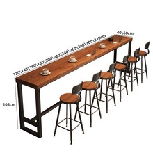 实木吧台桌家用阳台靠墙窄桌子长条桌奶茶店酒吧高脚桌椅组合商用