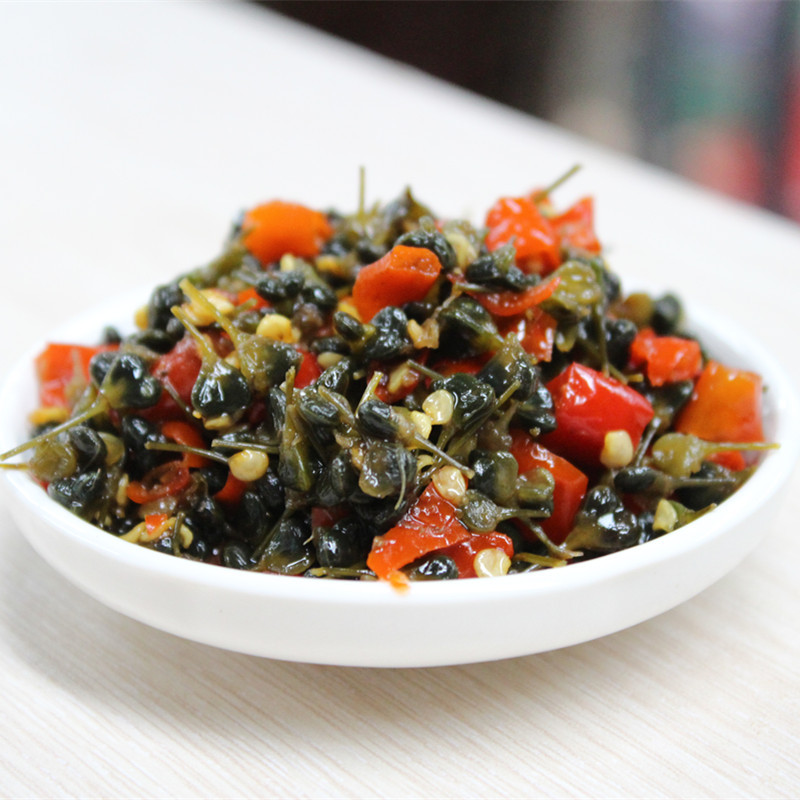 零食500克包邮云南曲靖特产干韭菜花腌干巴菌泡辣椒腌菜韭菜花干