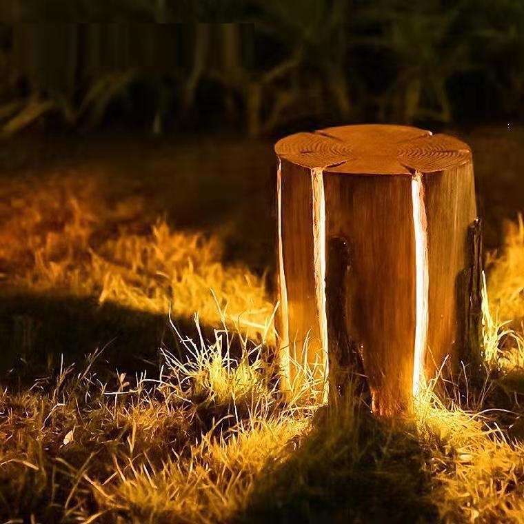 Park Stump Lamp Landscape Garden Stake Lamp Villa Simulation Luminous Resin Outdoor Led FRP Waterproof