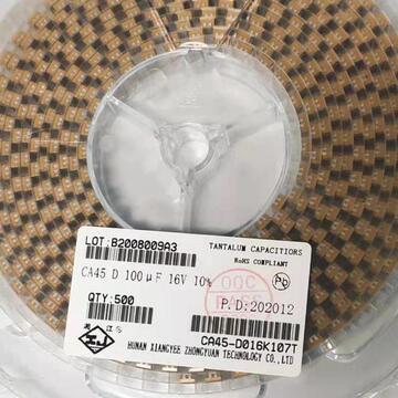 qca45-d020m226t 湘江汽车级钽电容器 d型7343 22uf 20v ±20%