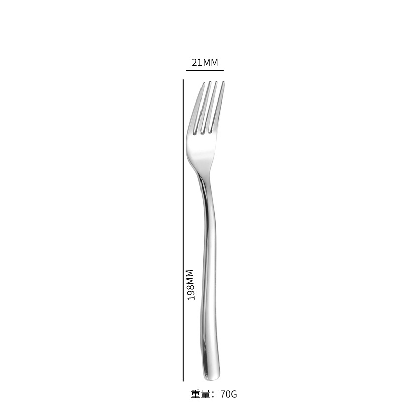 Stainless Steel Tableware French Moonlight Series Thickened Long Handle Western Restaurant Steak Knife, Fork and Spoon Hotel Household for Dinner