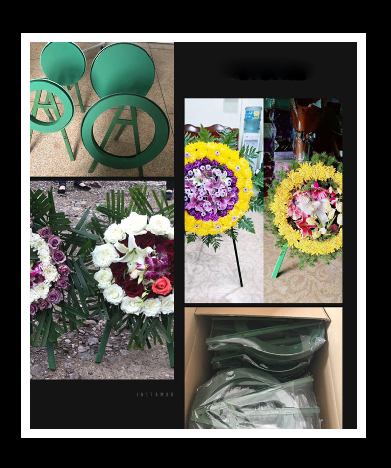 清明节上坟祭祀祭奠殡葬带泥花圈架花环花圈架子圆环塑料吸盘批发