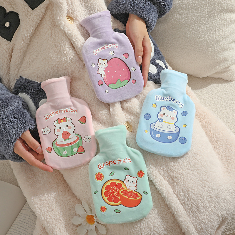 Rubber Hot Water Bag Water Injection Cute Plush Small Portable Heating Pad Water Injection Student Portable Hot-Water Bag