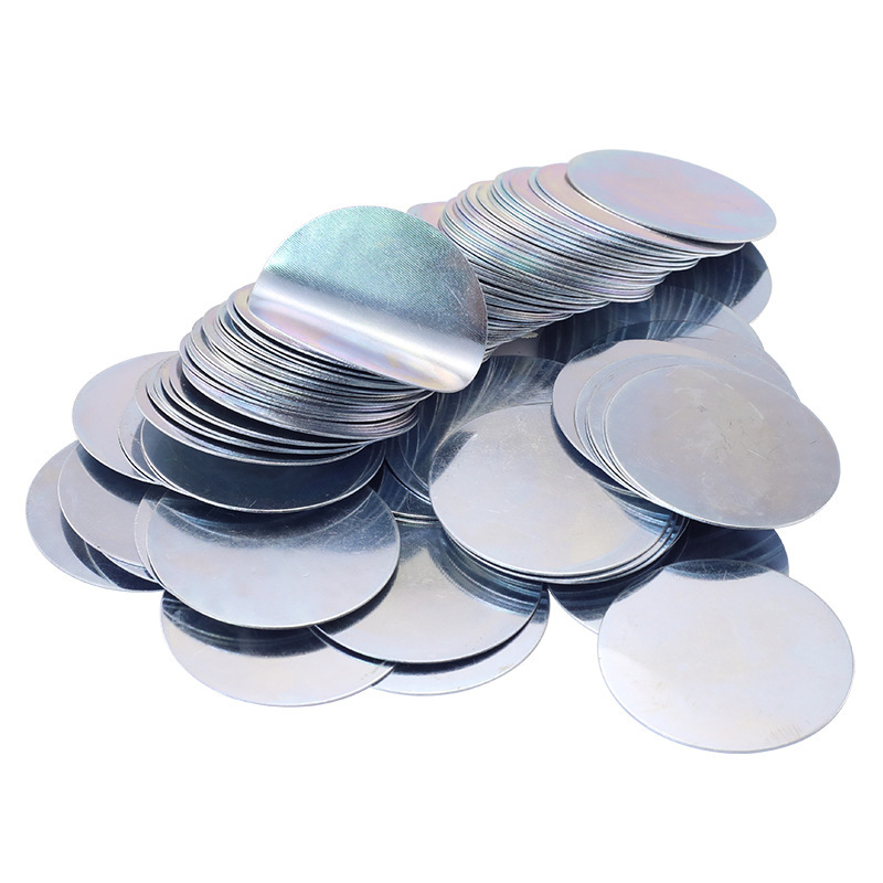 友磁100片超薄铁片扣盘贴片圆形长方形diy手工制作磁吸小铁片镀锌