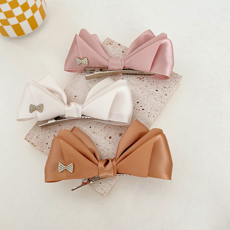 Spring New Japan and South Korea Cute Bow Barrettes Three-Dimensional Sweet Special-Interest Design Bangs Side Clip Girl Headdress