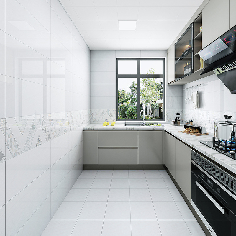 全瓷中板墙砖300x600厨房卫生间瓷砖灰色通体大理石阳台客厅地砖