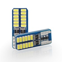 汽车led T10示宽灯牌照灯示廊灯3014 24smd 解码双面高亮led小灯