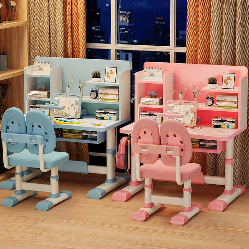 儿童学习桌可升降小学生家用作业书桌写字台桌椅套装男女孩课桌椅