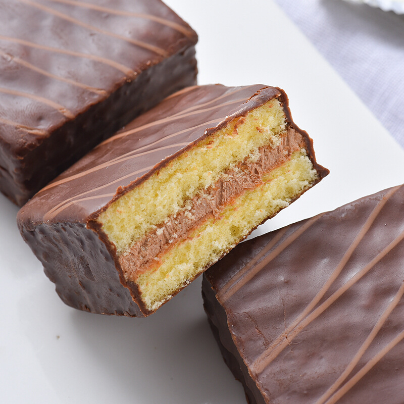 q蒂12枚多层蛋糕派q帝榛子摩卡巧克力派涂层糕点零食
