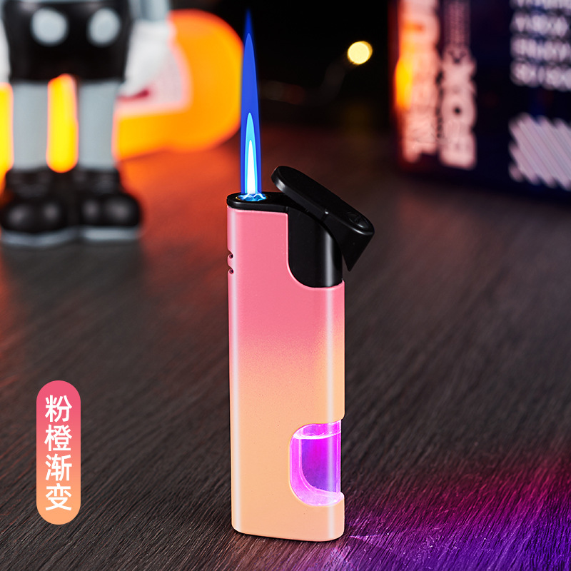 Colorful Gradient Inflatable Metal Torch Lighter Visual Transom Premium Gifts Smoking Set Factory Wholesale