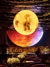 3D造型月球灯星空装饰大码灯圆球号户外月亮星球月球吊灯