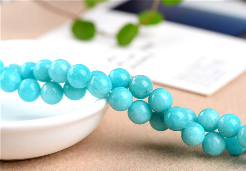 久雅水晶 老矿天河石玉髓散珠 diy饰品配珠 圆珠 半成品 厂家直销