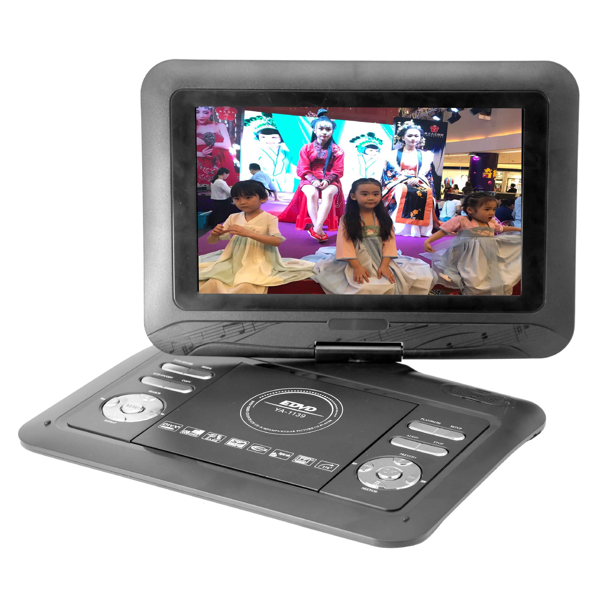 移动DVD跨境影碟机13.8寸小型便携式播放器家用读放碟USB TV FM A