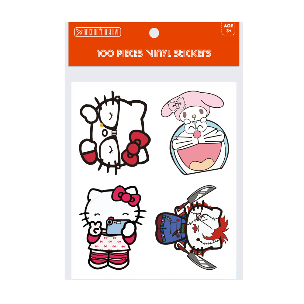 kitty vinyl stickers凯蒂猫卡通贴纸 儿童防水贴画跨境电商爆款