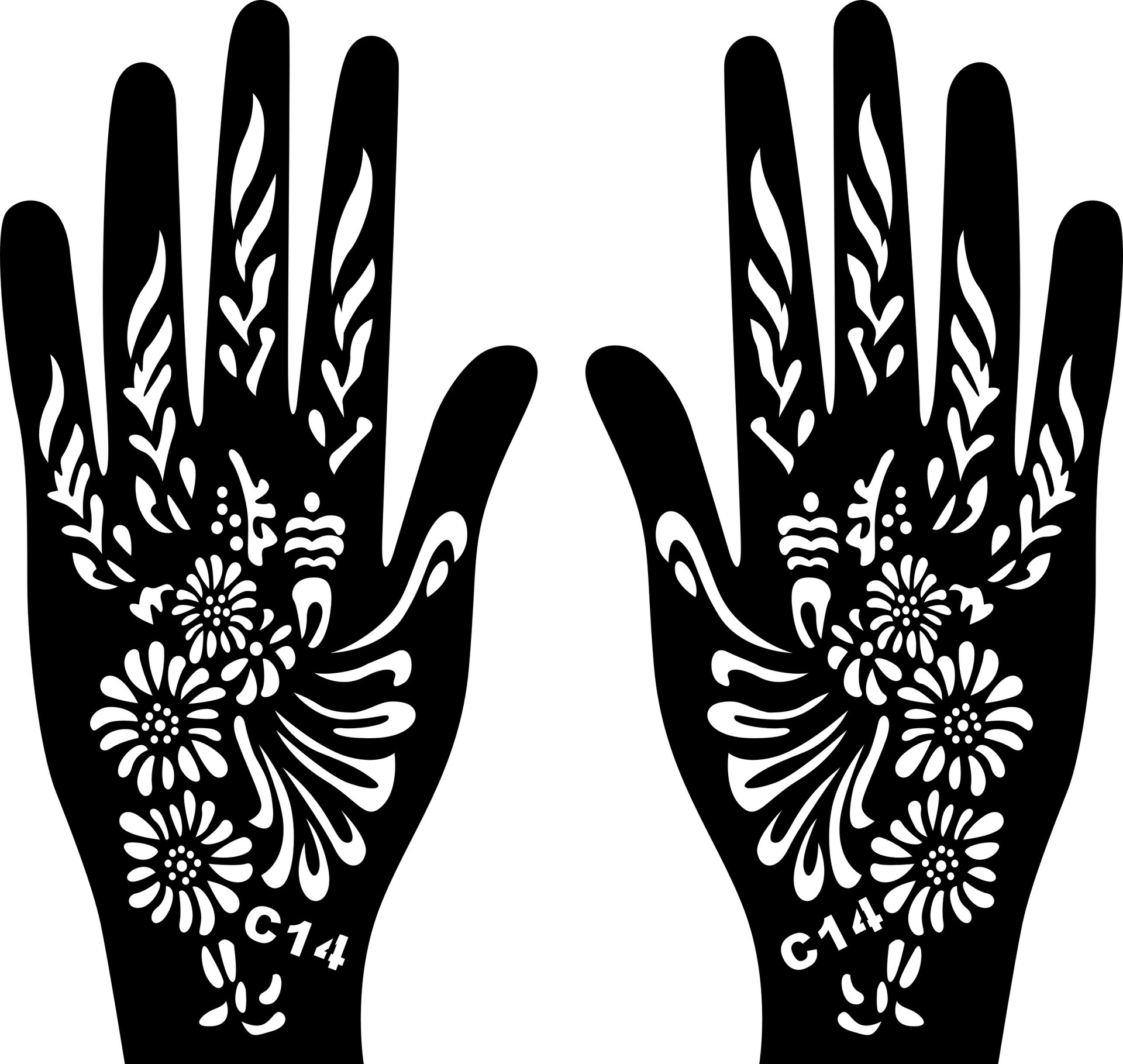 暗黑风手部纹身贴手掌纹身模板手部仿真临时贴纸唯美原手型刺青