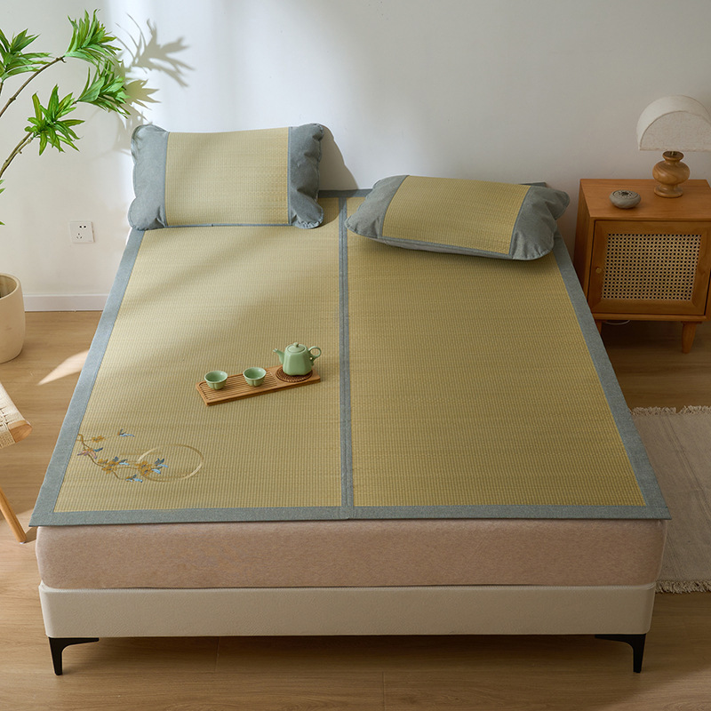 夏天老式草席凉席藤席夏季宿舍单人蔺草可折叠席子冬夏两用家用