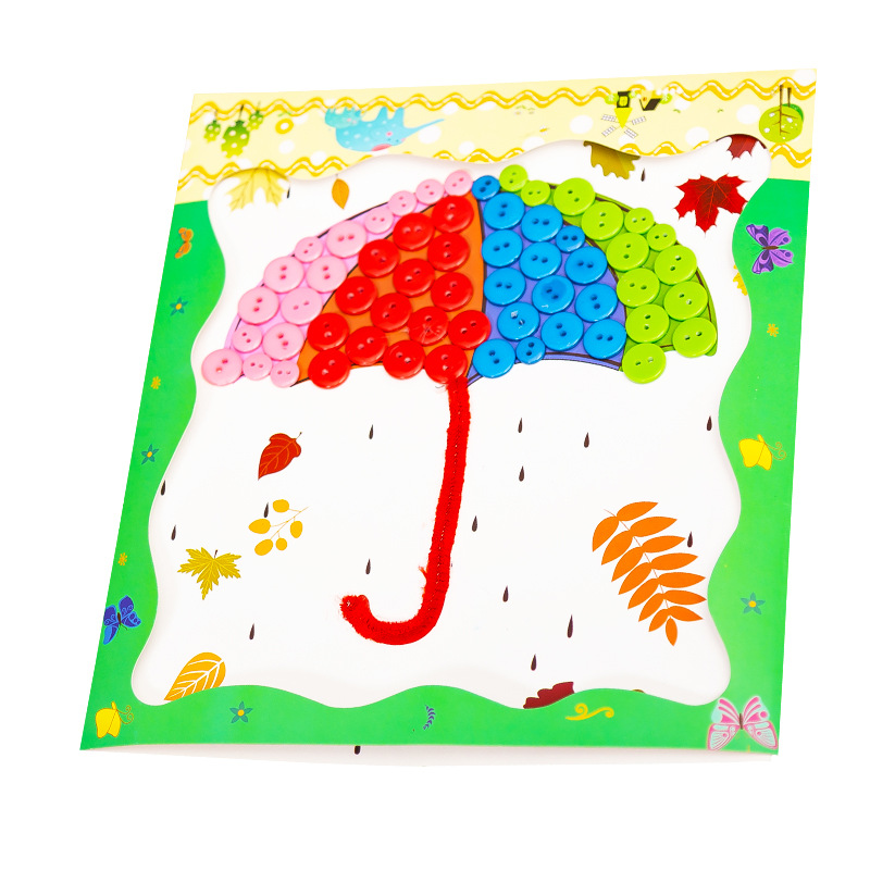 纽扣粘贴画 宝宝幼儿园儿童手工diy制作益智创意材料包