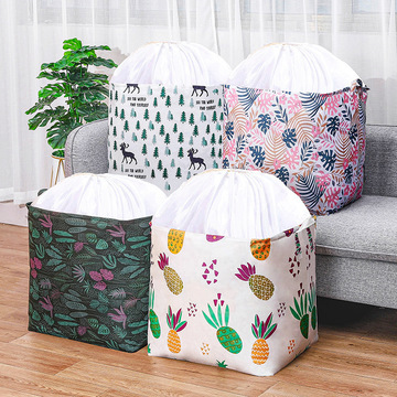 新款大容量100l巨无霸收纳袋无纺布束口棉被袋可折叠收纳袋 批发