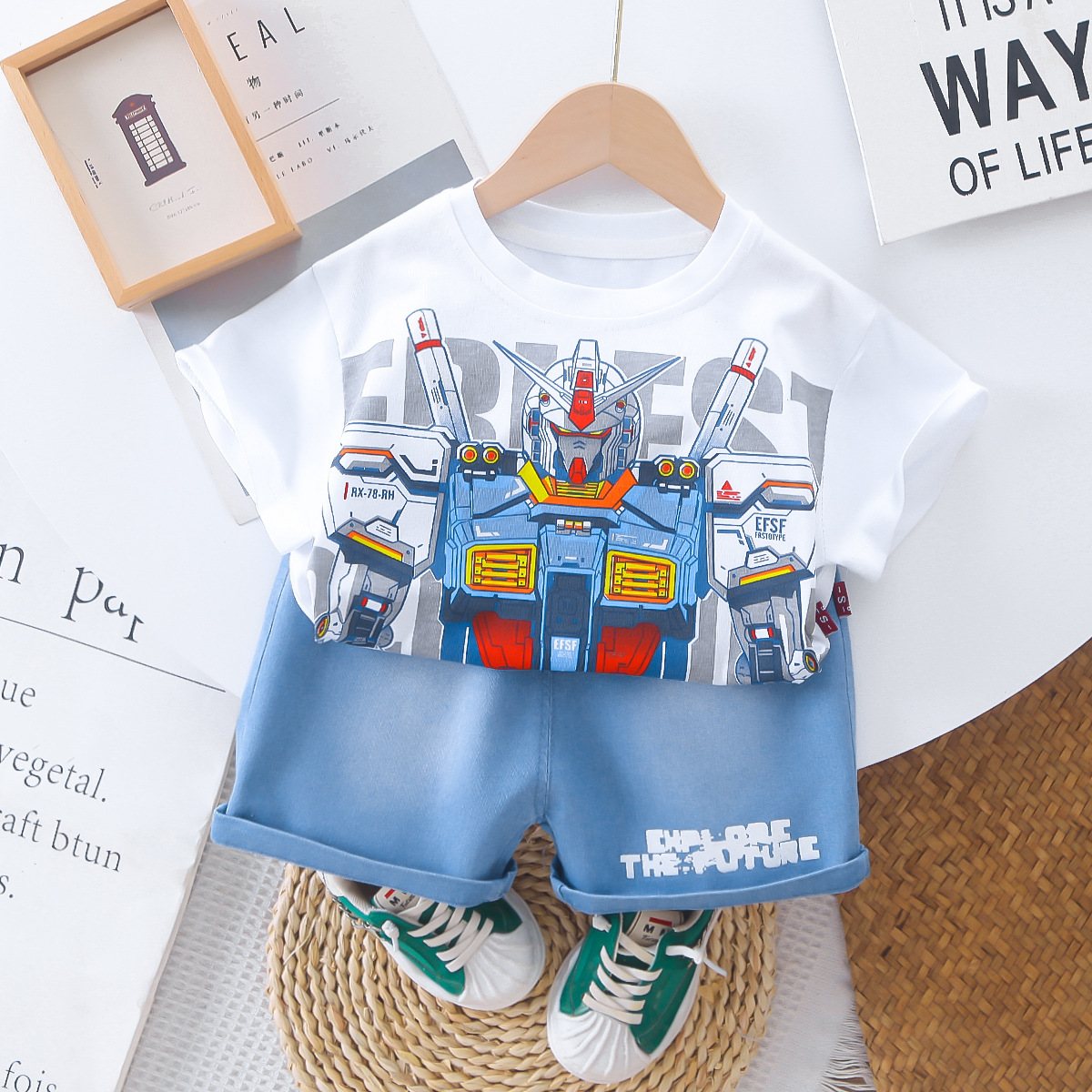 男童夏季卡通套装2024新款儿童装短袖小童夏款男孩宝宝洋气衣服潮