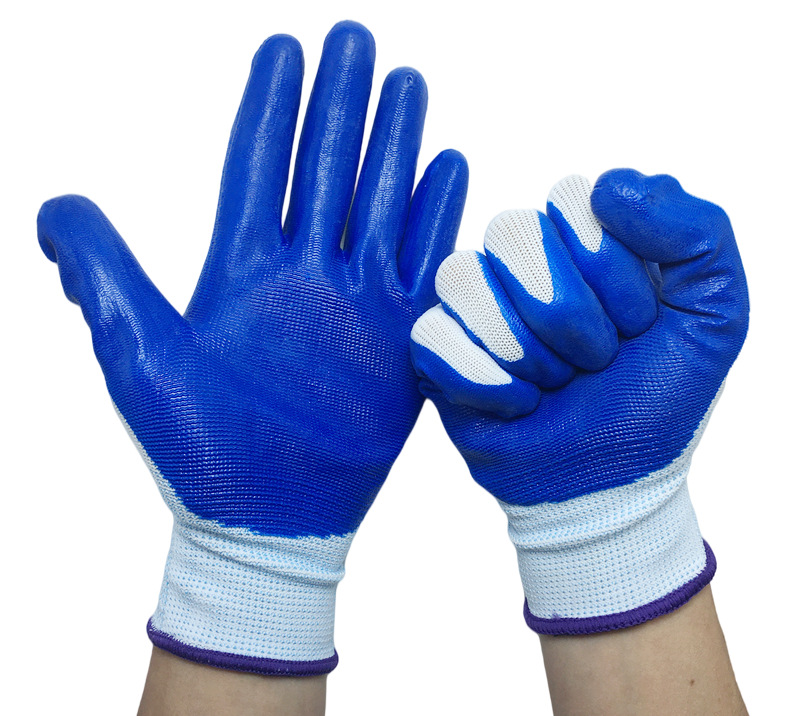 丁腈劳保手套耐磨工作丁腈防滑丁晴带胶劳动工地干活n518浸胶手套