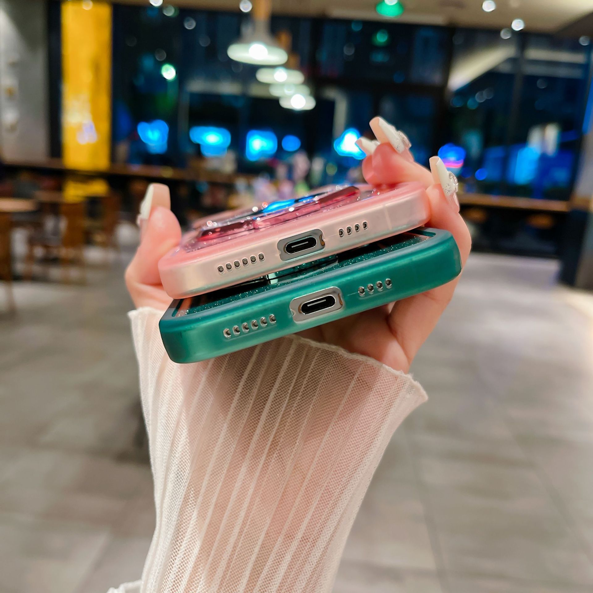 外贸适用opporeno11f手机壳a79透明渐变a58镜子磁吸支架a38全包壳