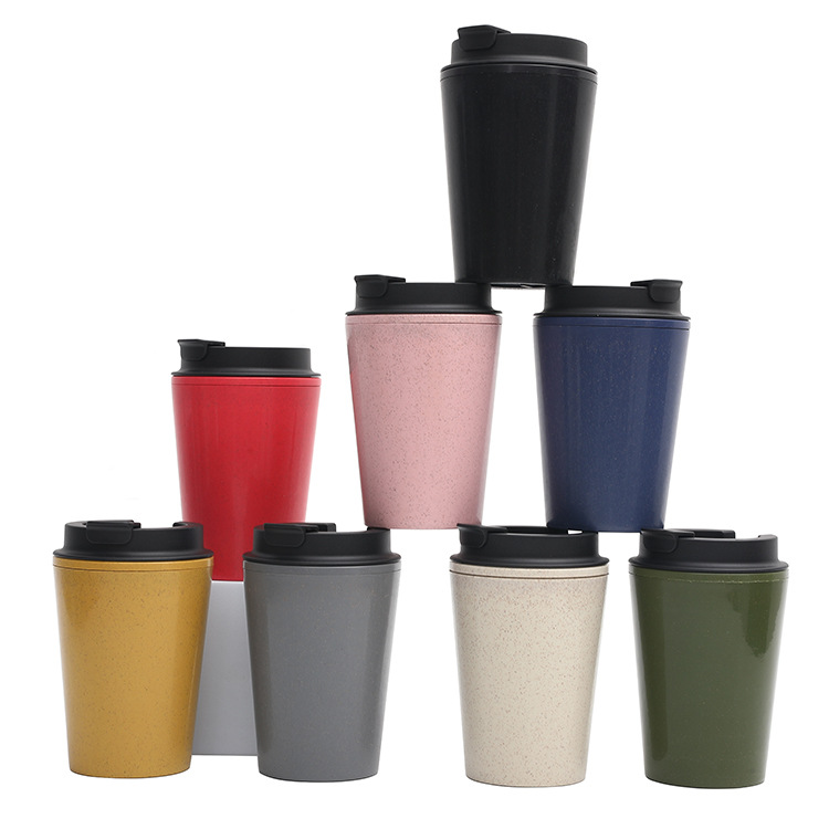 New Factory Wholesale Cross-Border European and American Double Wall Water Bottle Mini-Portable Small Straw Fashion Simple Car Coffee Cup