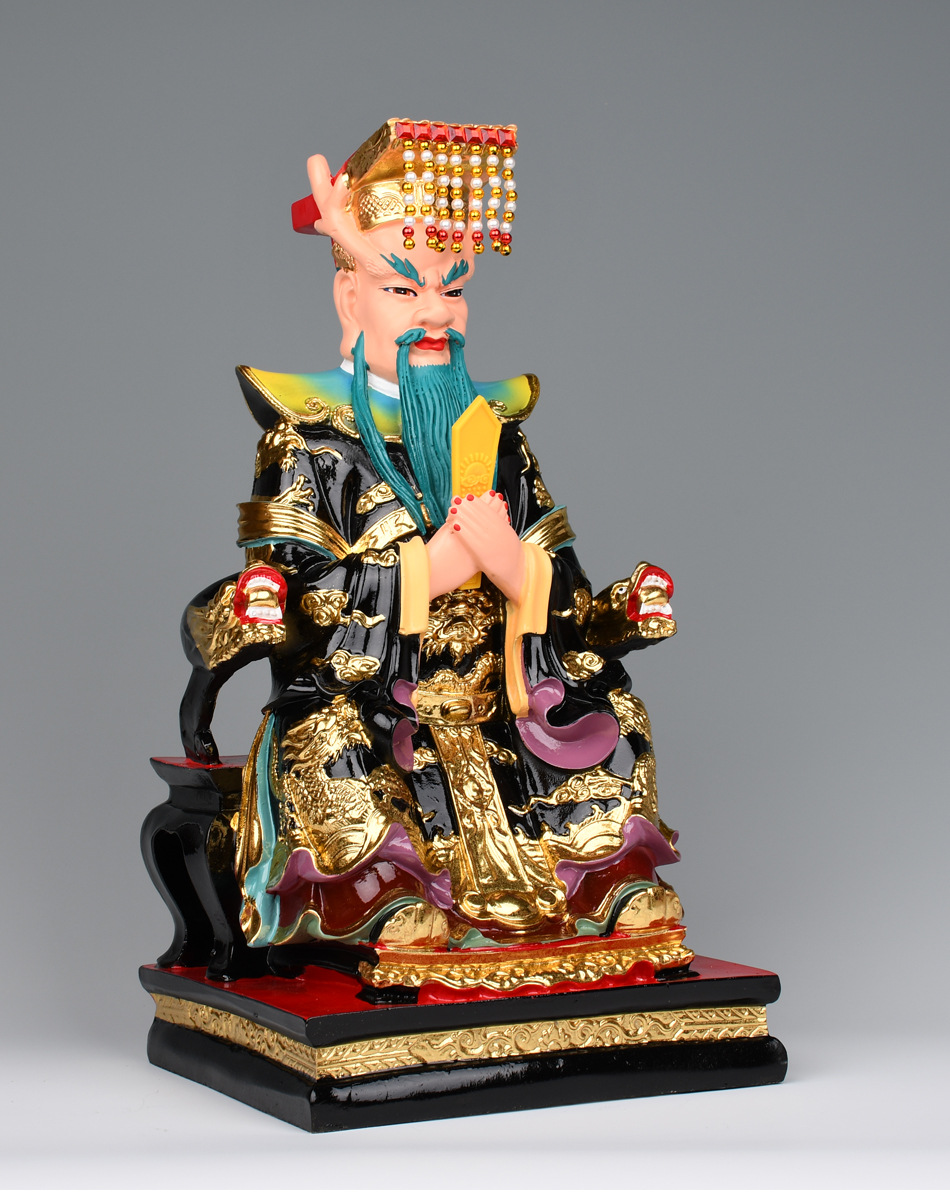 四海龙王神像红黄白黑色西海北海南海东海龙王树脂佛像摆件工艺品